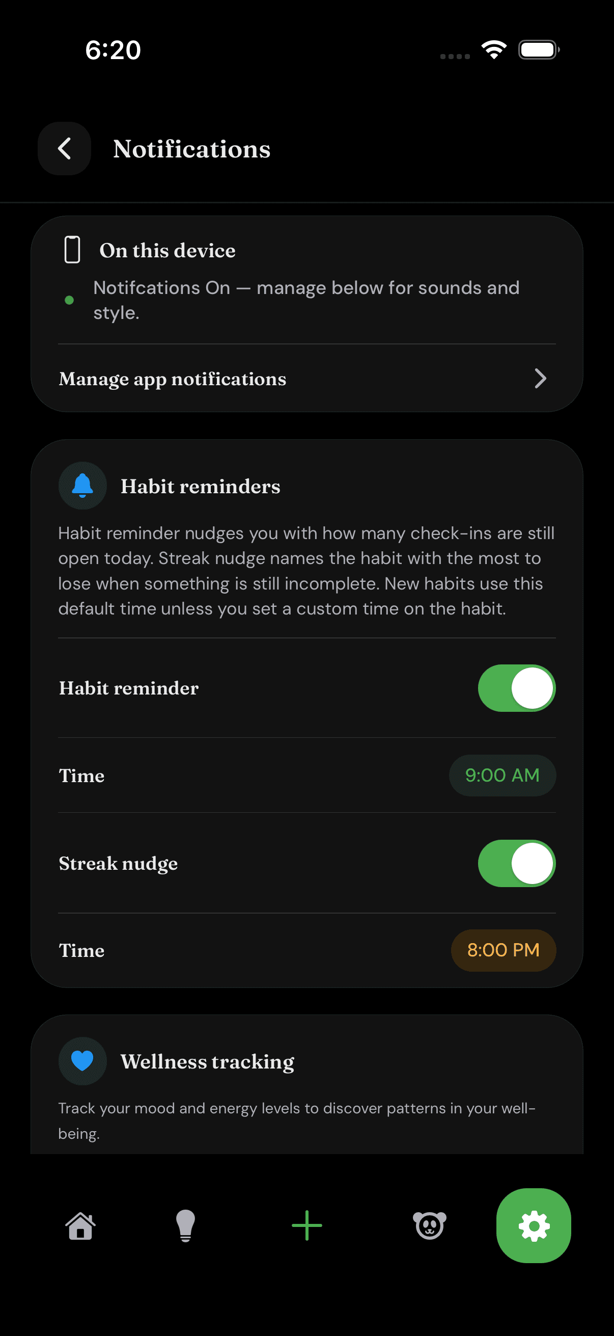 Lazy Panda — Nudges only when you say when.